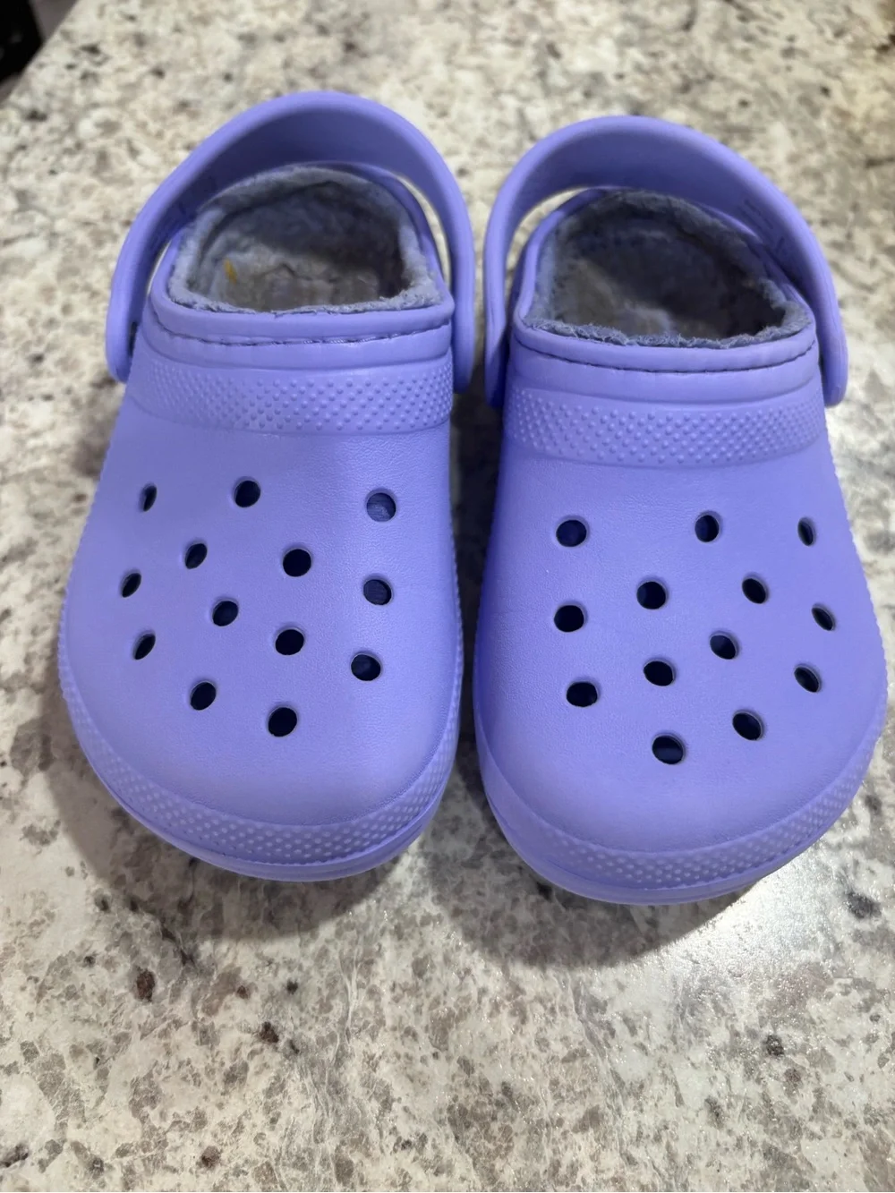 CROCS Kids Lavender Slip-On Clogs with Fleece Lining